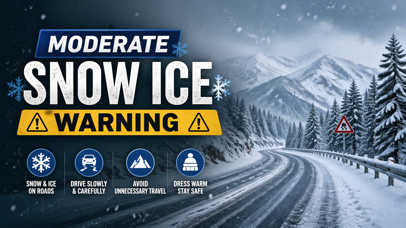Moderate Snow Ice Warning
